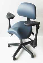 Load image into Gallery viewer, Saddle chair with backrest and rotating gel elbow rests
