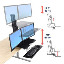 Load image into Gallery viewer, Workfit-S dual monitor sit-stand workstation
